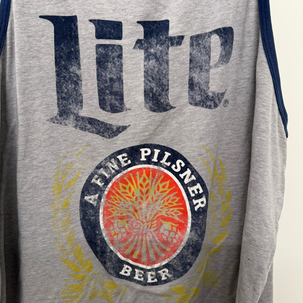 Miller Lite Beer Gray Tank Top - Picture 2 of 5
